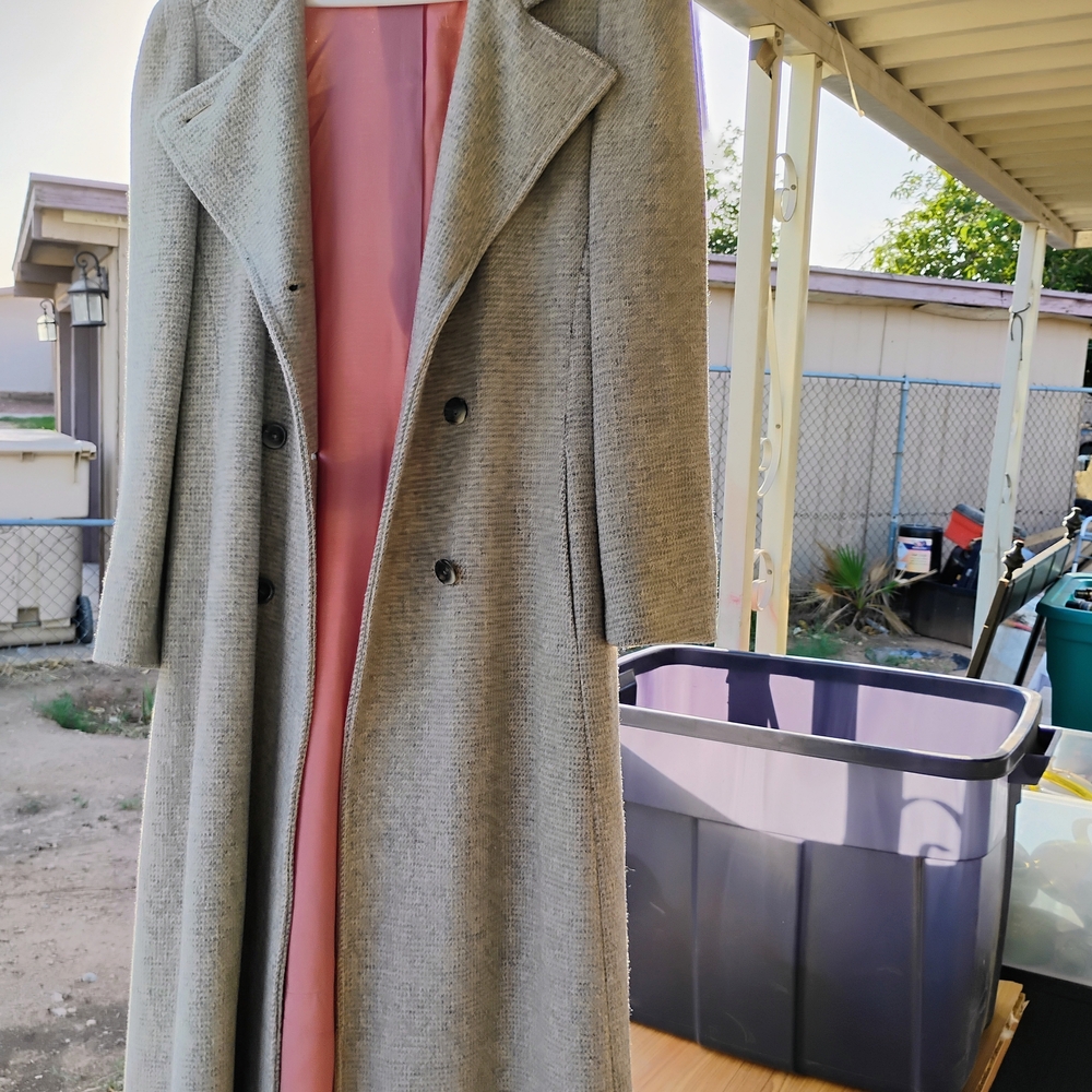 Gray Double-Breasted Women's Coat